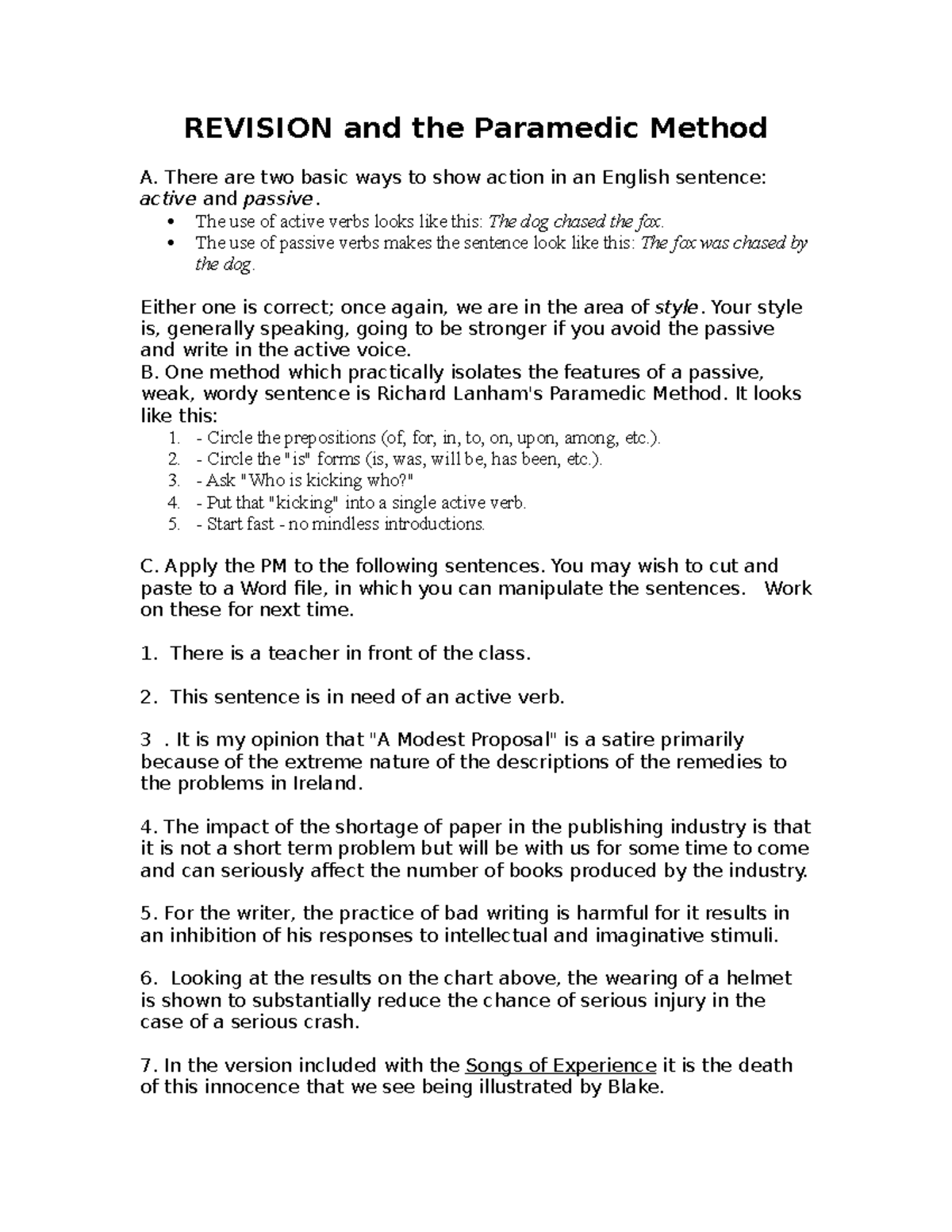 Revision and the Paramedic Method REVISION and the Paramedic Method A