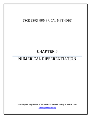 Chapter 5 Numerical Differentiation 2013 - Chapter 5 : Numerical ...