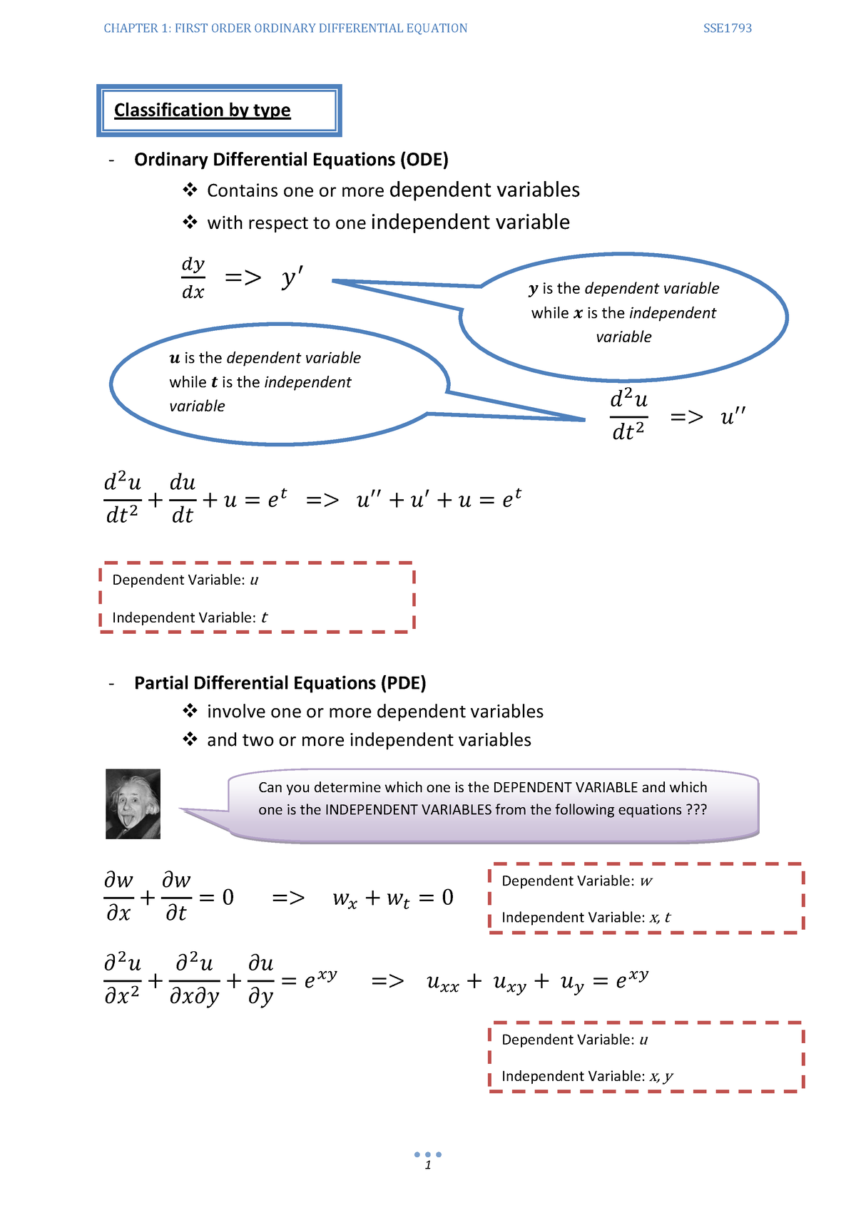 Lecture Note Chap 1Differential Equation - Ordinary Differential ...