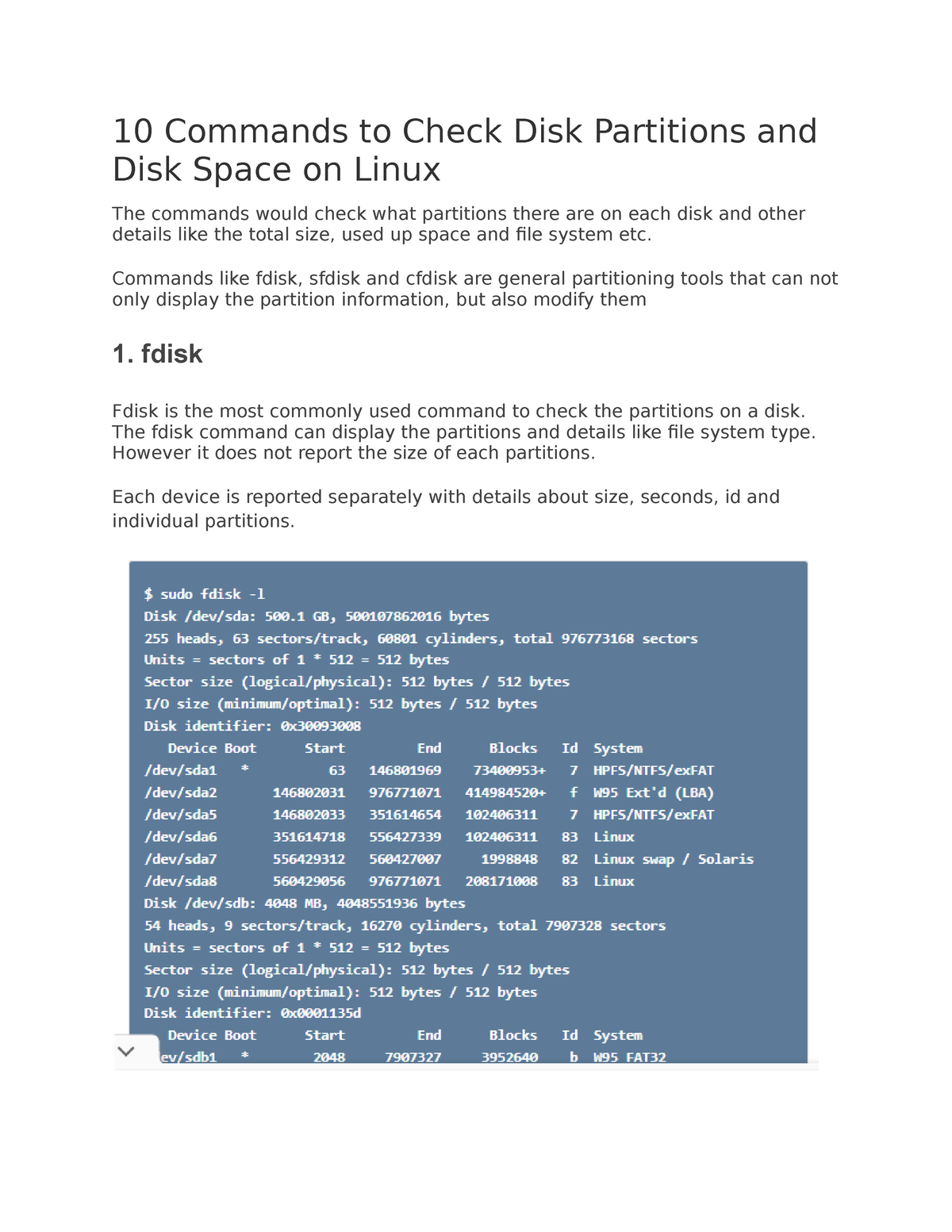 10-commands-to-check-disk-partitions-and-disk-space-on-linux-commands