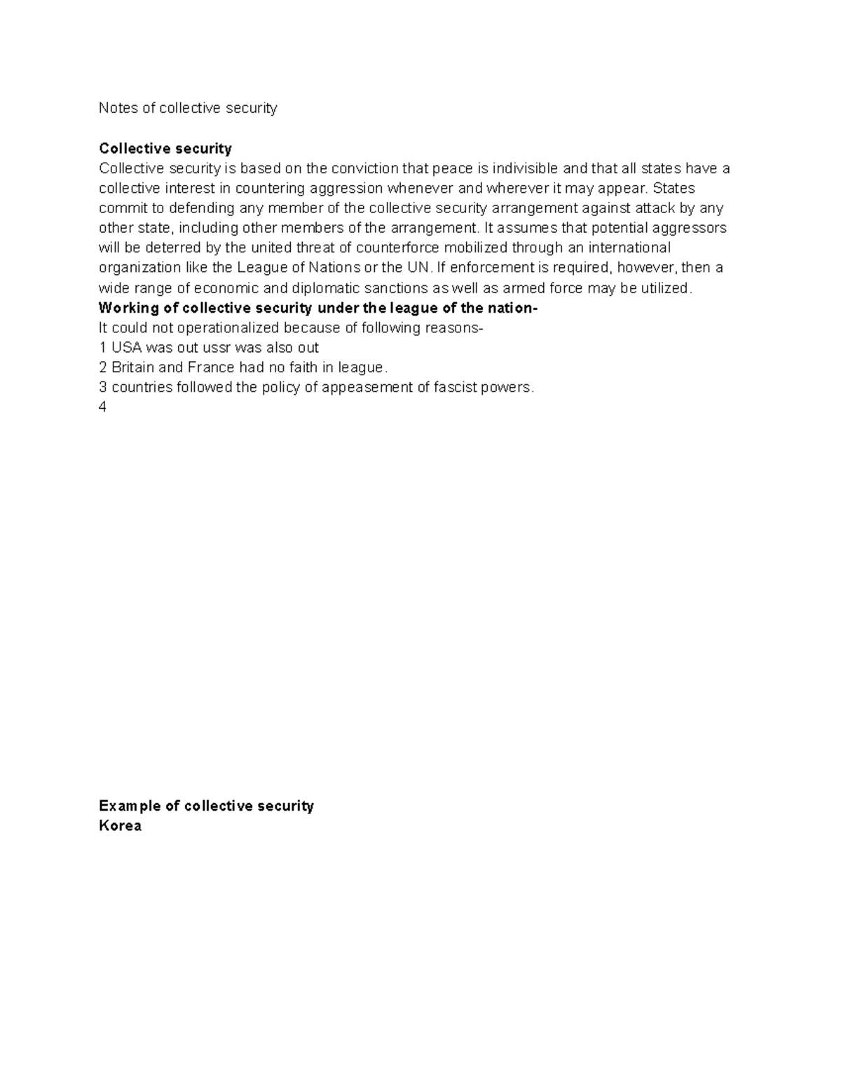 Notes of collective security - Notes of collective security Collective ...