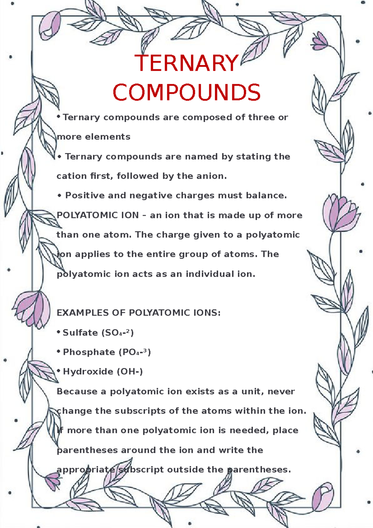 Ternary Compounds Ternary Compounds Ternary Compounds Are Composed Of Three Or More 1766