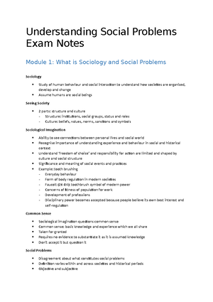 Understanding Social Problems Exam Notes 1008ccj Studocu