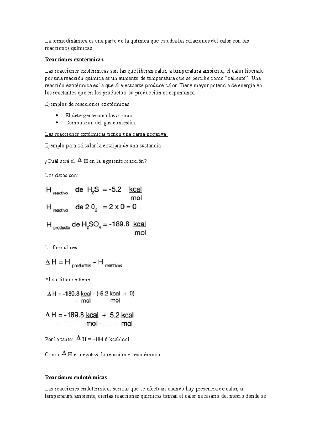 Ejemplos De Reacciones Exotermicas