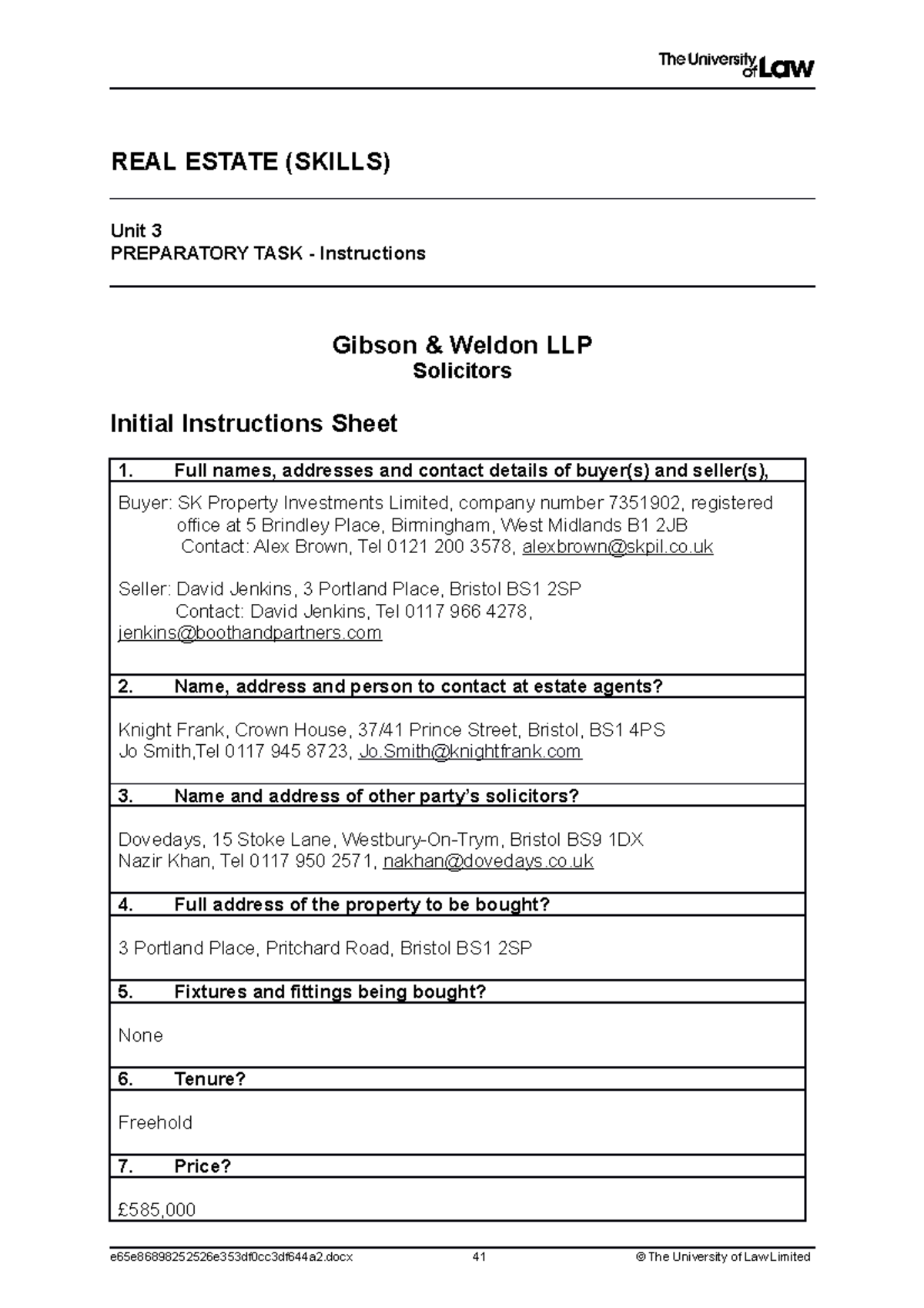 2223 re ws03 ce02 instructions - REAL ESTATE (SKILLS) Unit 3 ...
