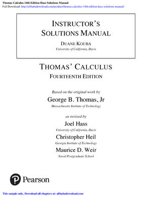 thomas calculus 11th edition solution pdf