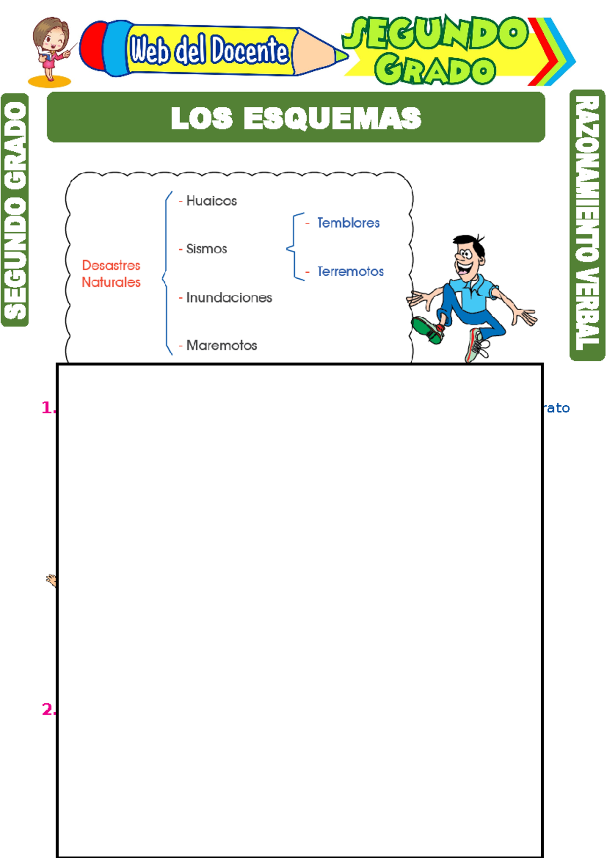 Los Esquemas Para Segundo Grado De Primaria CTA Razonamiento Verbal 