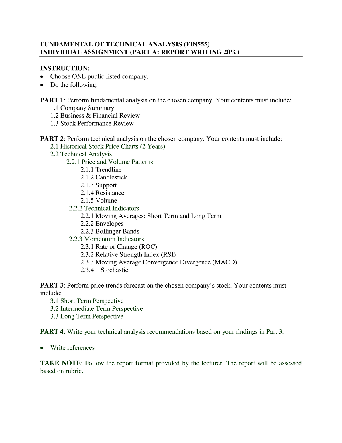 fin555 individual assignment