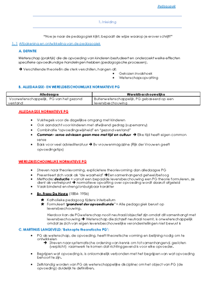 Samenvatting-Pedagogische-Basisbegrippen - PEDAGOGISCHE BASISBEGRIPPEN ...