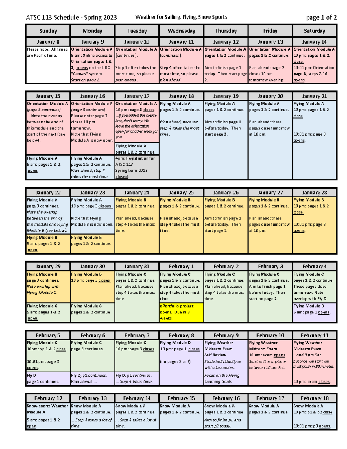 ATSC 113 Schedule - Summary Weather for Sailing, Flying & Snow Sports ...
