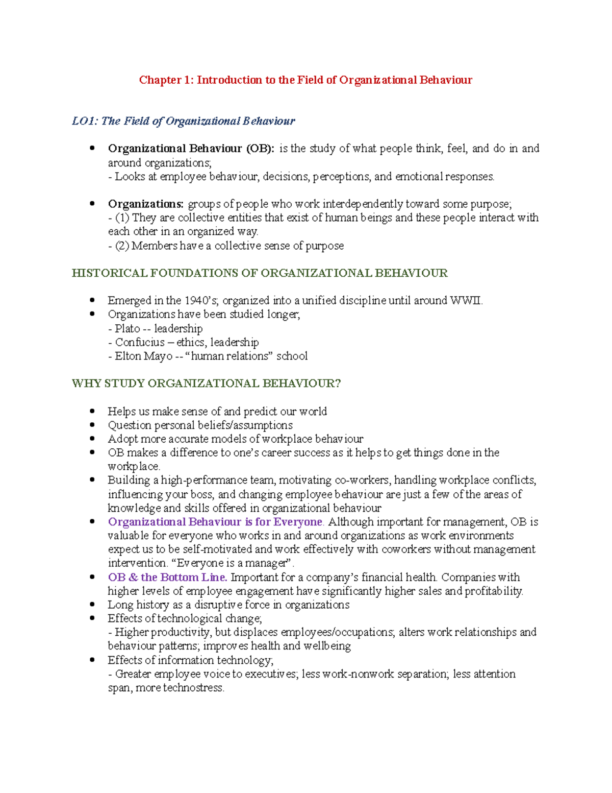 Chapter 1 - Chapter 1: Introduction to the Field of Organizational ...