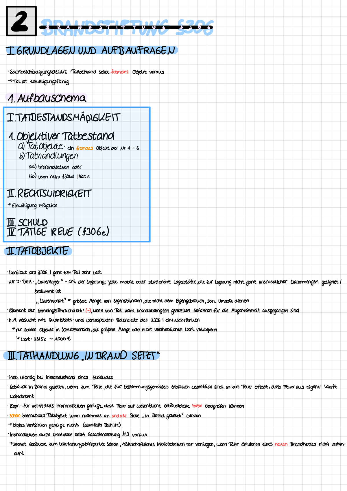 Brandstiftung §306 - 2 D R A N D S T I F T U N 6 § 3 0 6 I UND ...