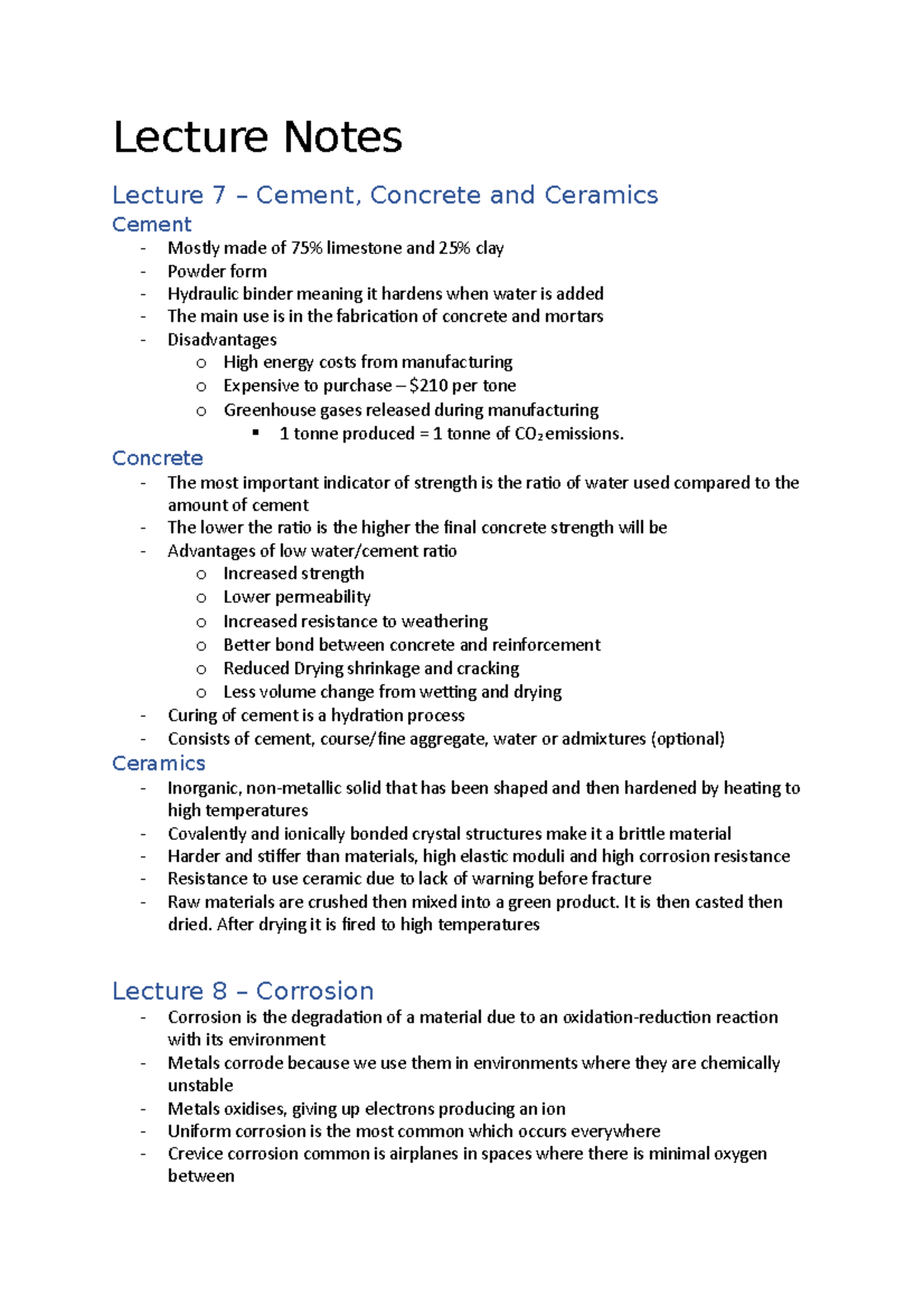 Chem and Materials Science Lecture Notes Lecture Notes Lecture 7