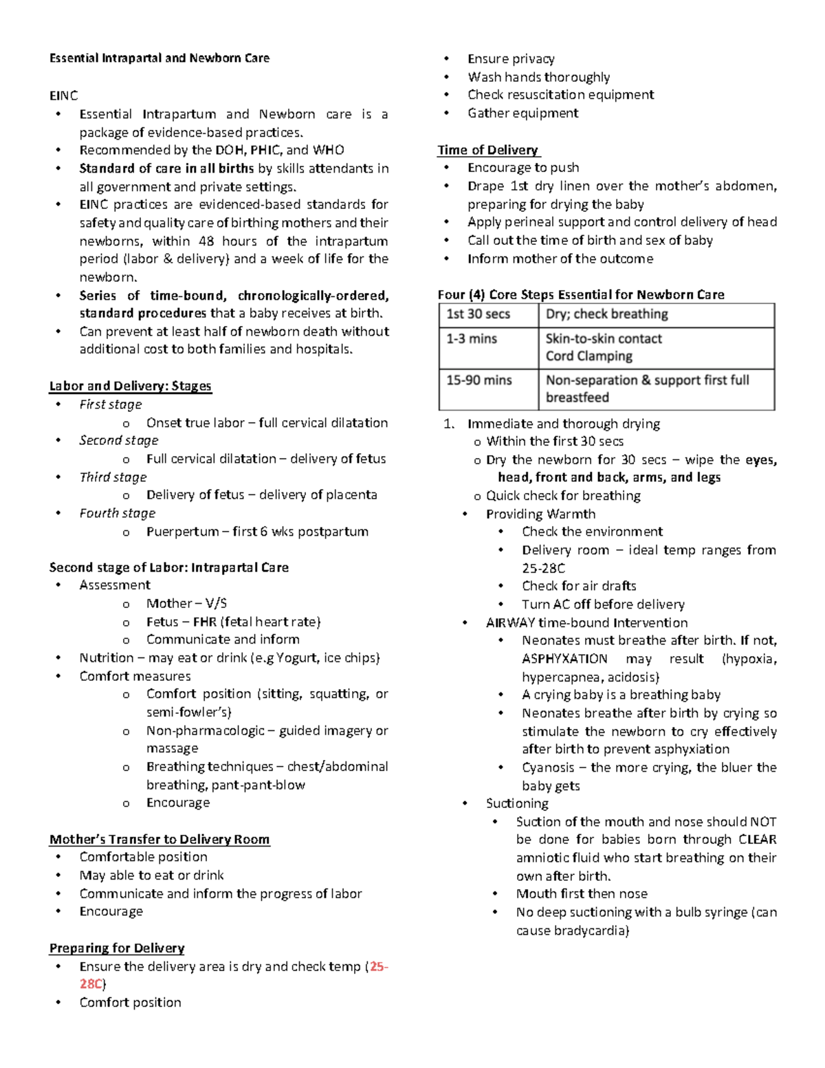 Essential Intrapartal and Newborn Care - Essential Intrapartal and ...