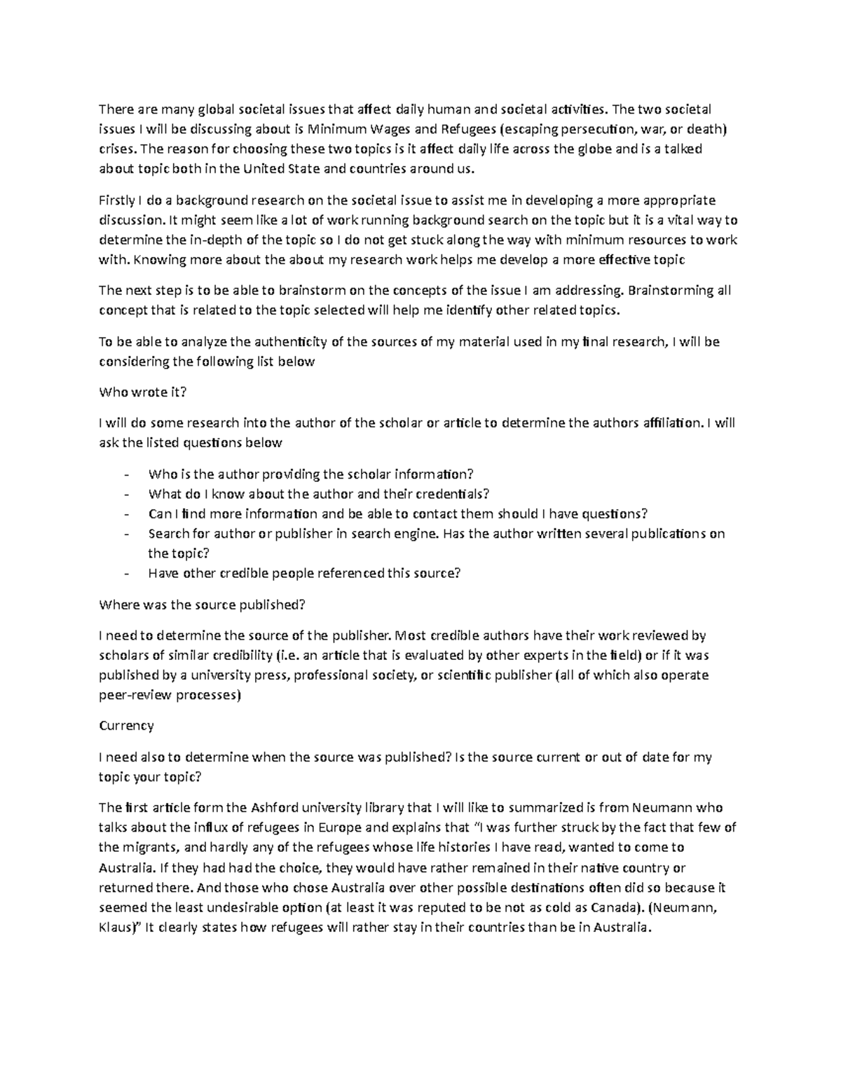 GEN 499 Week 2 Discussion 1 - There are many global societal issues ...