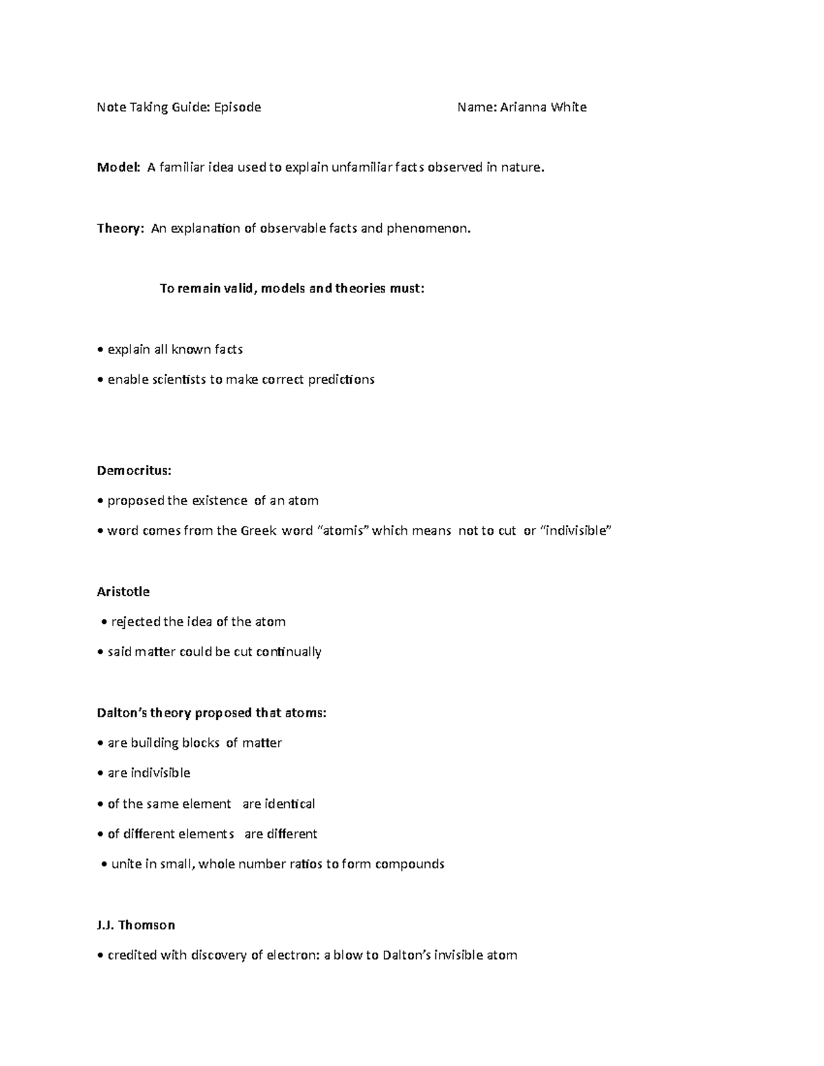 Chapter 3 Atomic Theory Note Taking Guide Copy 1 Note Taking Guide Chapter 3 Atomic Theory Note Taking Guide Copy 1 Note Taking Guide