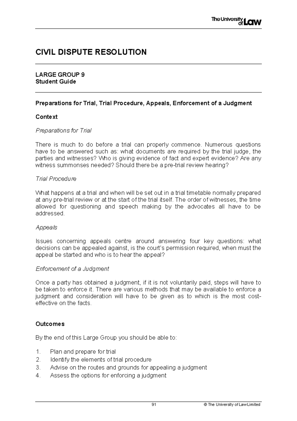 2223 civ lg09 ce01 student guide - CIVIL DISPUTE RESOLUTION LARGE GROUP ...