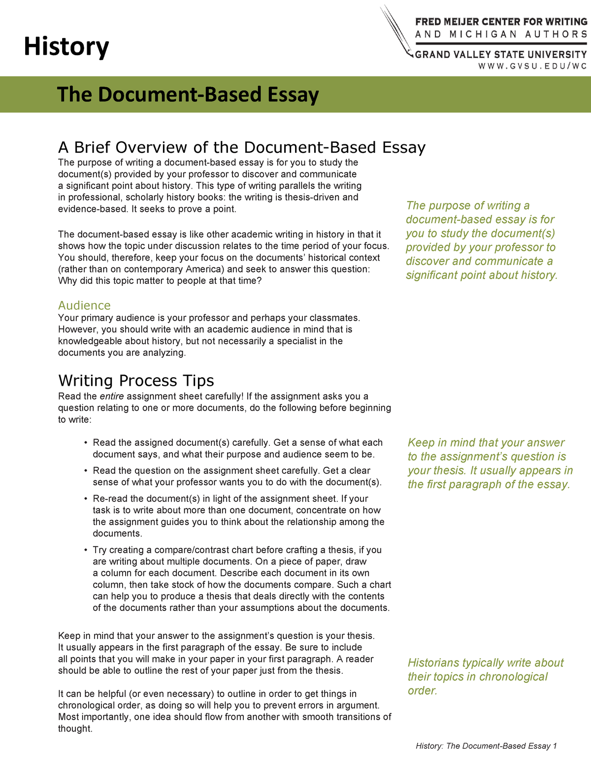 what is a document based essay