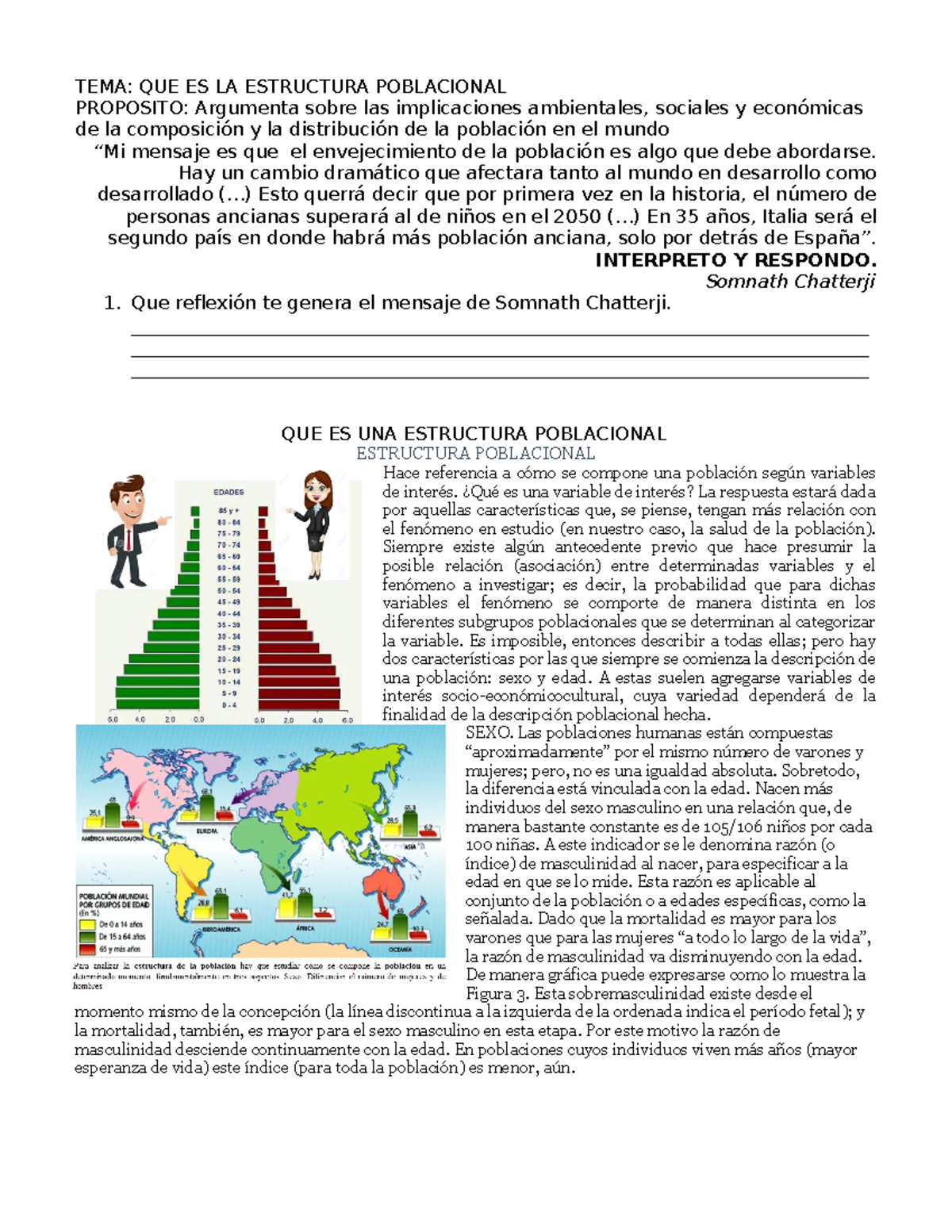 Estructura Poblacional - TEMA: QUE ES LA ESTRUCTURA POBLACIONAL ...