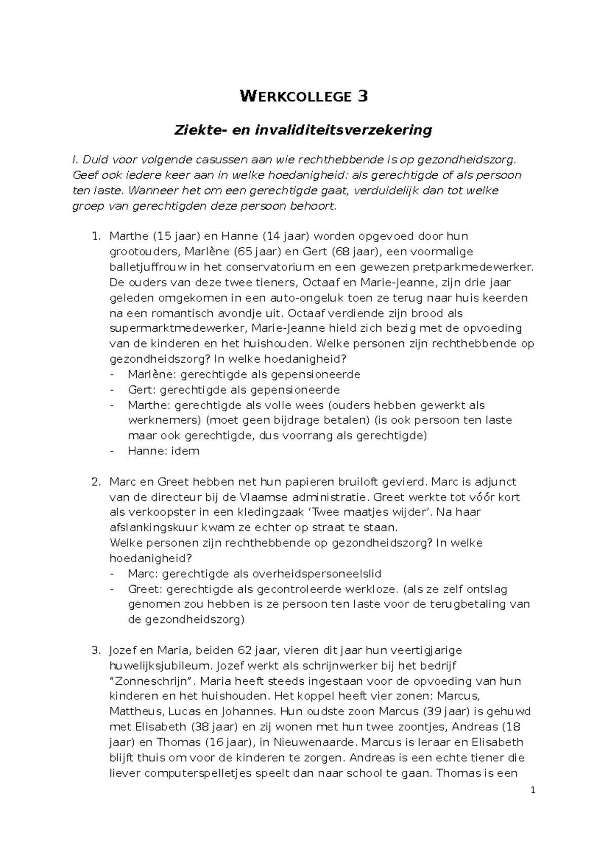 3- Werkcollege 3 - Ziekte-en Invaliditeitsverzekering 21-22 ...