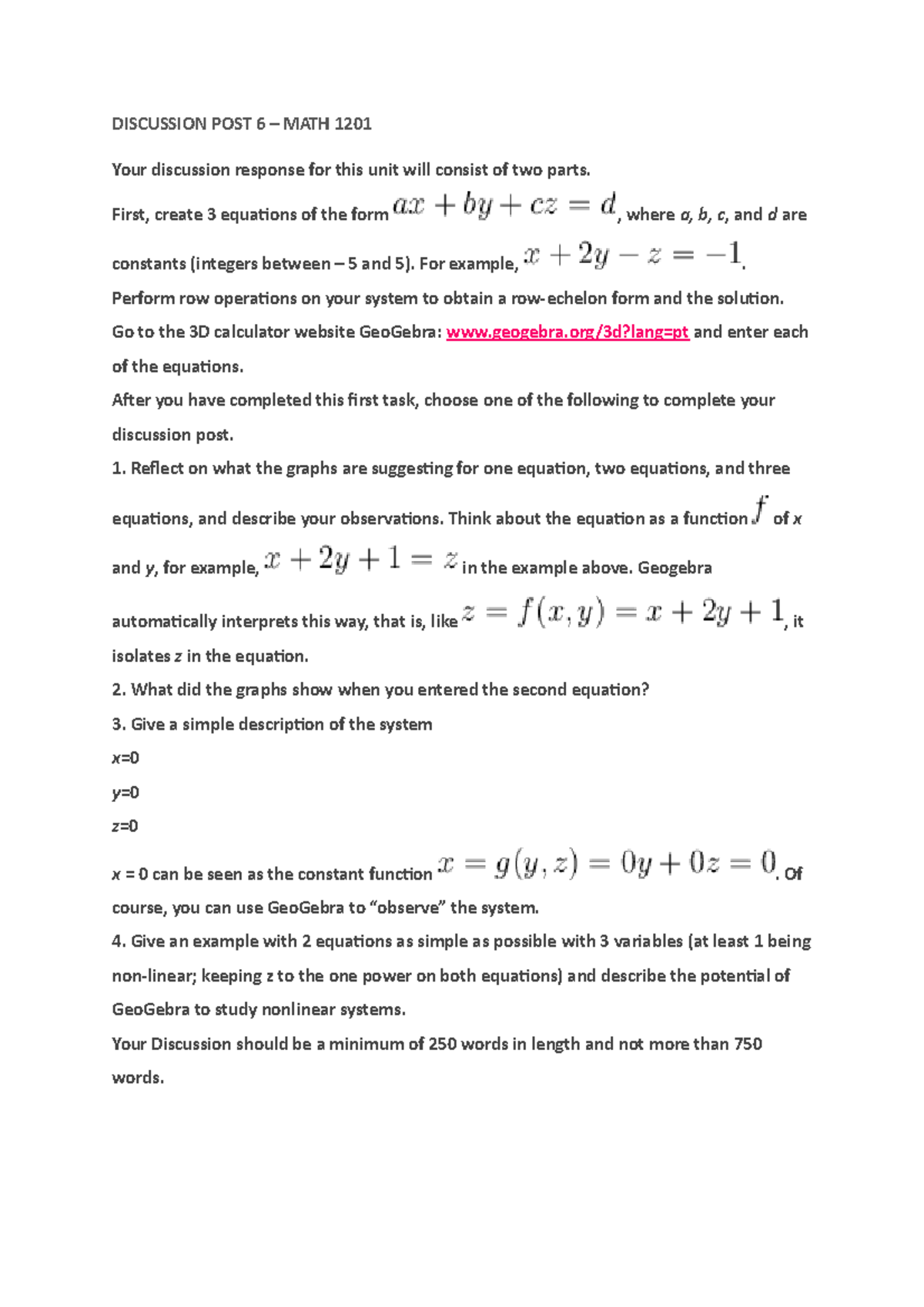 Discussion Post Unit 6 Math 11 Math 11 College Algebra Studocu