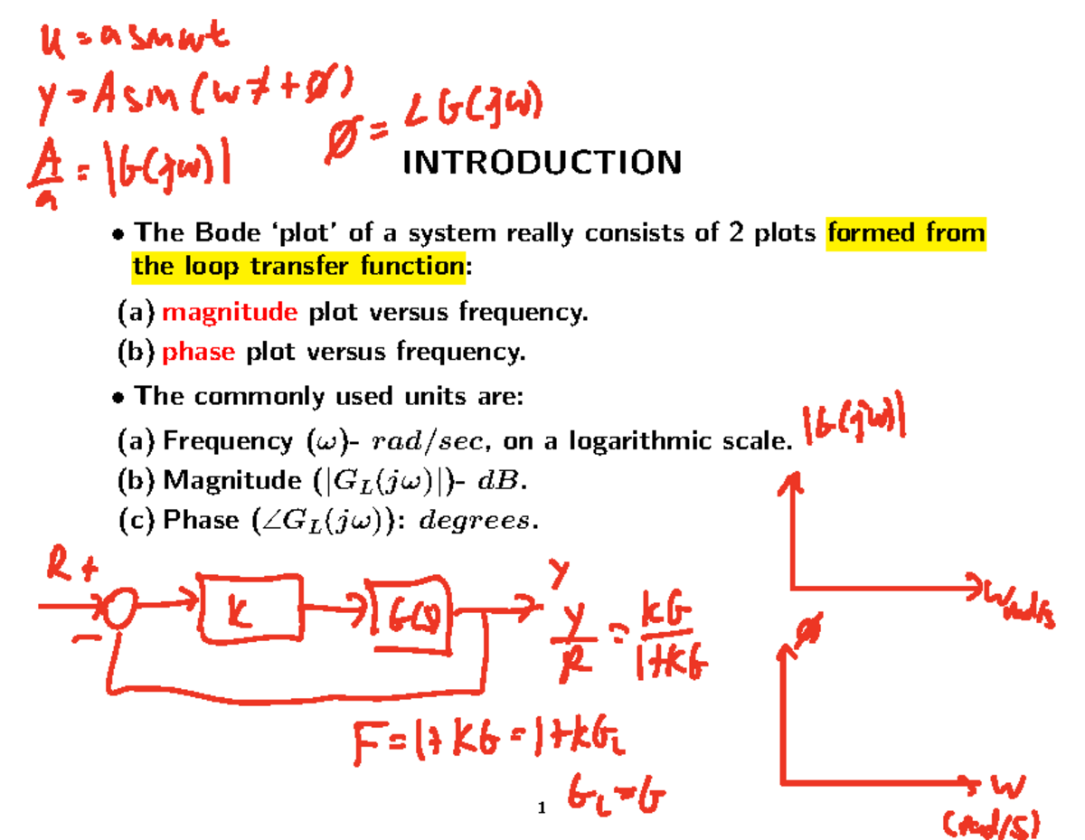 CMS Bode Plot Intro - Lecture notes 2 - INTRODUCTION The Bode ‘plot’ of ...