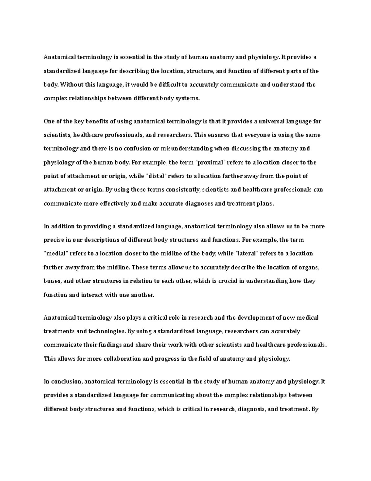 Untitled document - world war essay - Anatomical terminology is ...