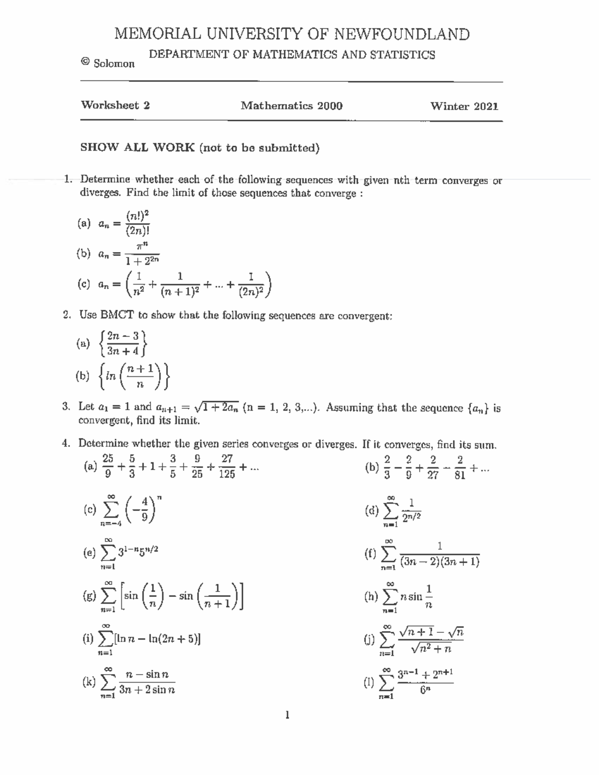 Solutions for worksheet 2 W21 - Mathematics Fundamentals - Studocu