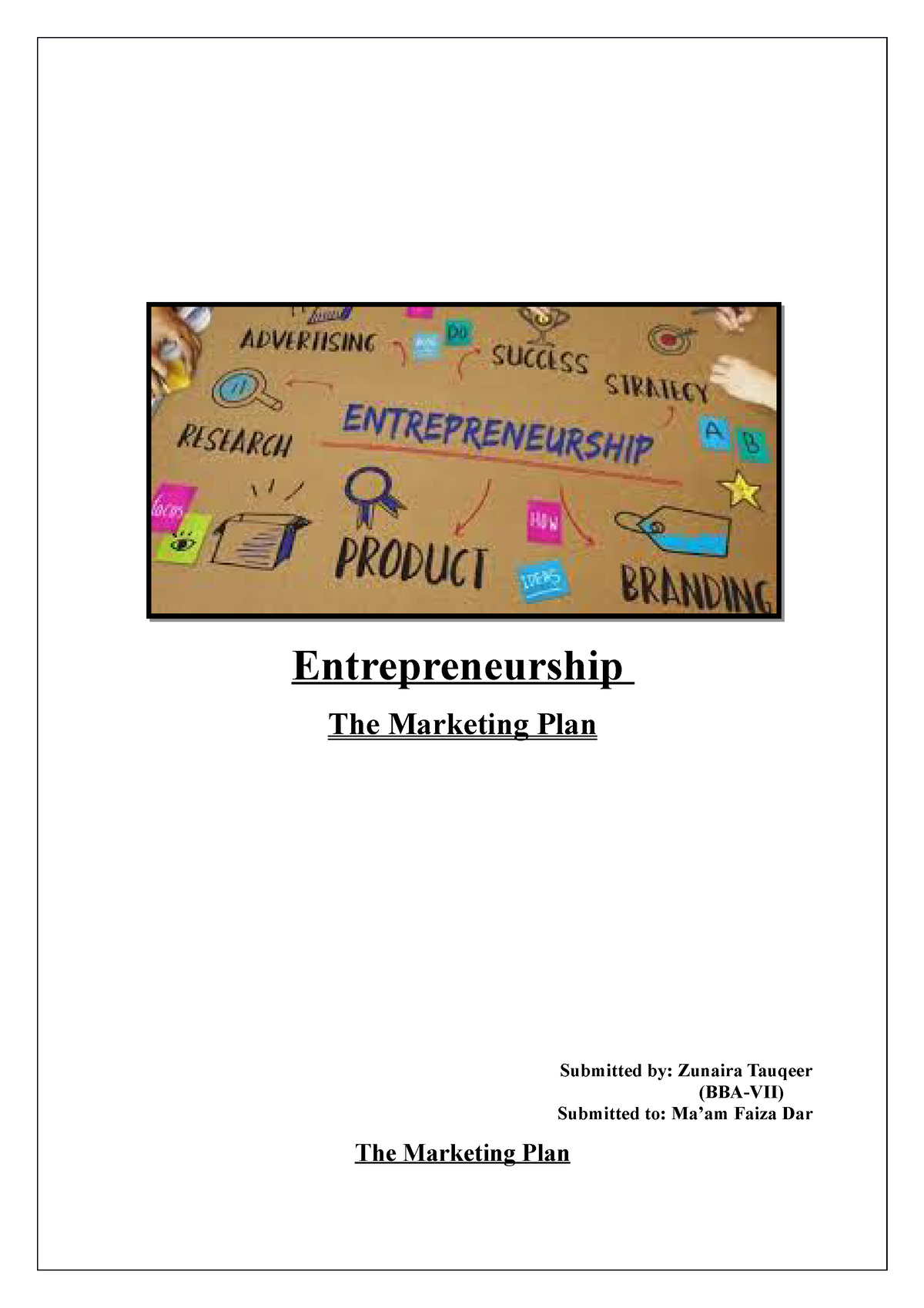 entrepreneurship business plan notes