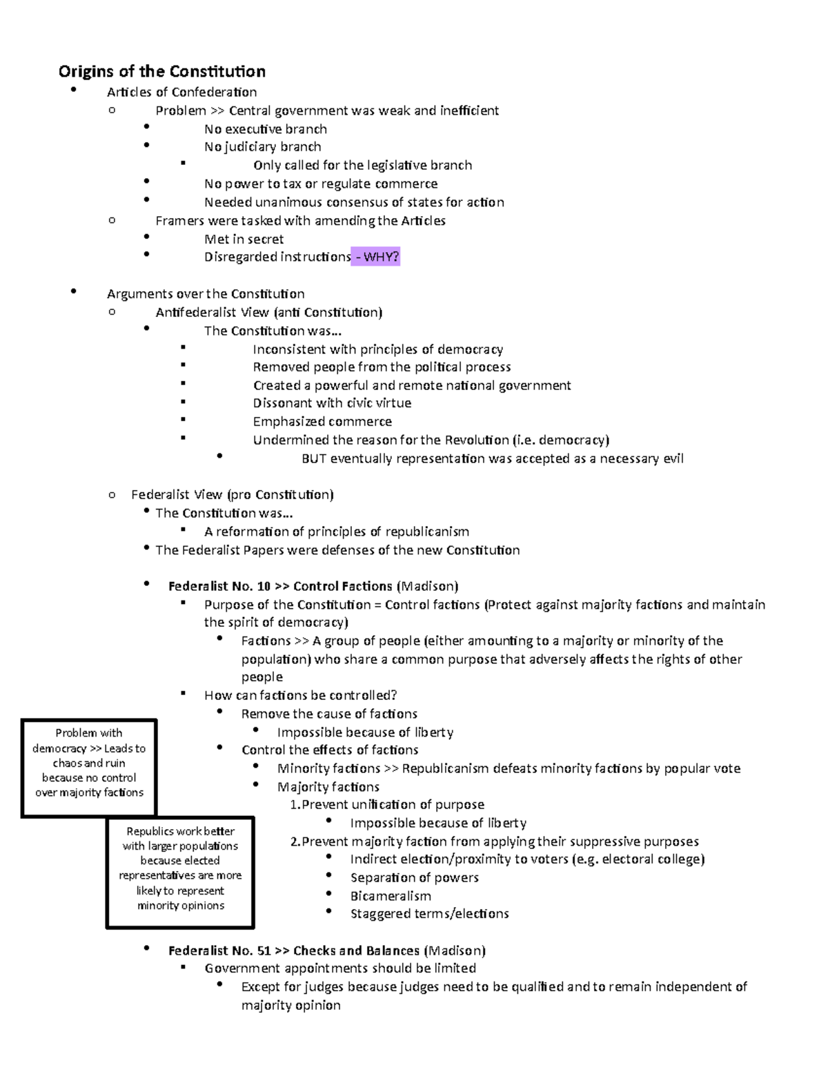 Outline - Summary Constitutional Law - Origins of the Constitution ...