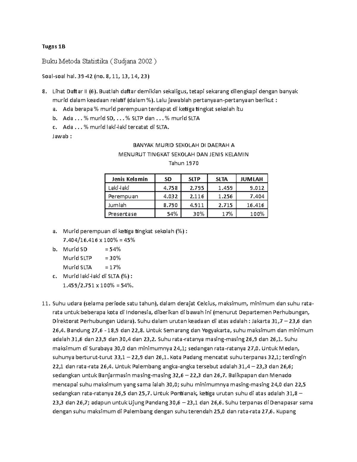 Statistika Deskriptif - Tugas 1B Buku Metoda Statistika ( Sudjana 2002 ...