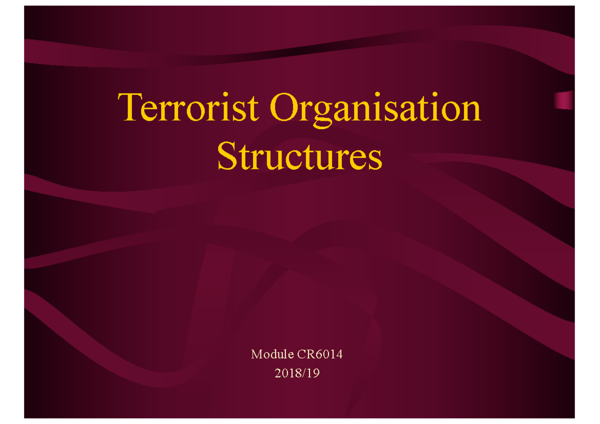 2018 Terrorist Organisation Structures (1) (ReadOnly) Terrorist