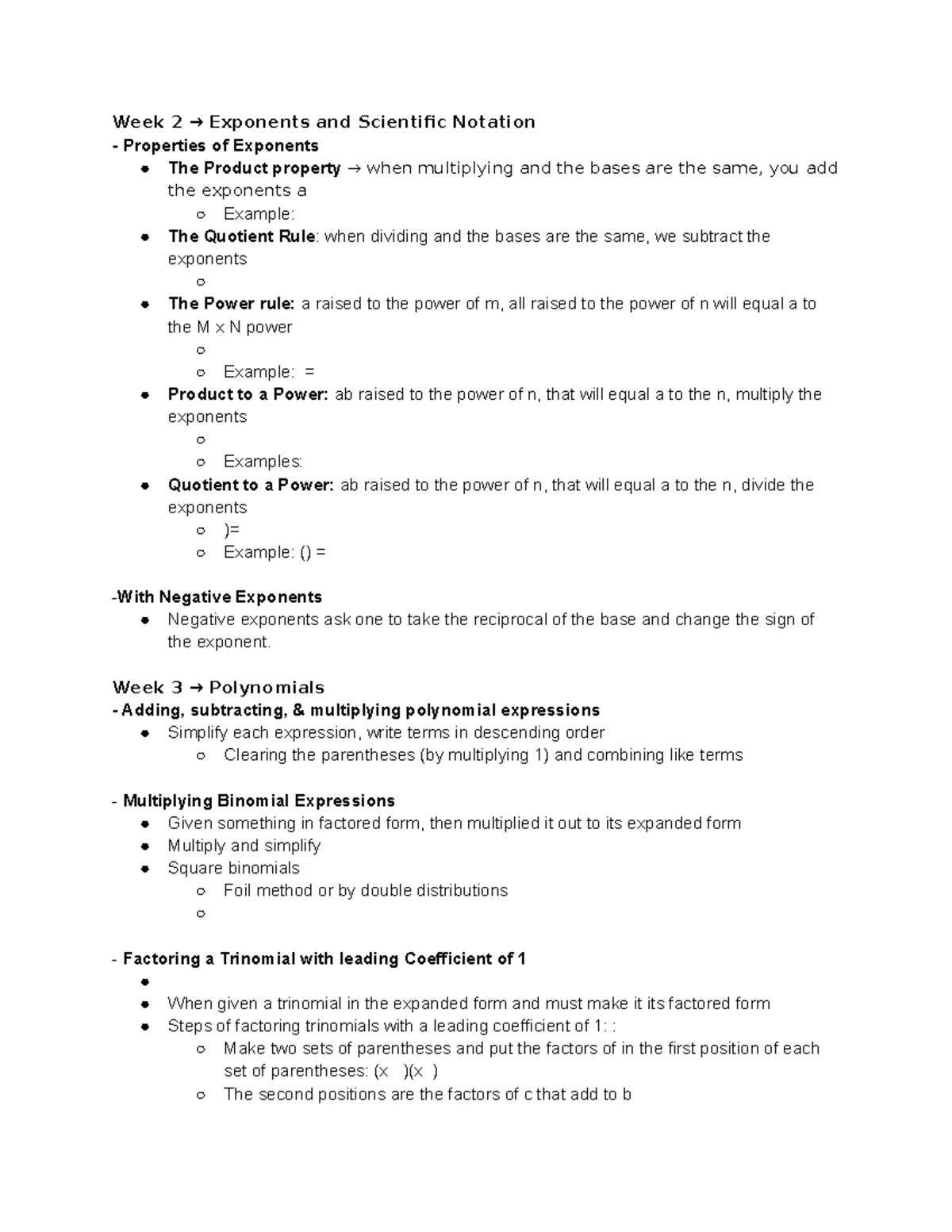 MATH129 - Running Notes - **Week 2 → Exponents and Scientific Notation ...