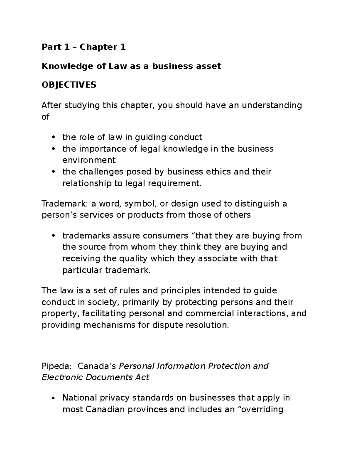 chapter-notes-part-1-chapter-1-knowledge-of-law-as-a-business-asset