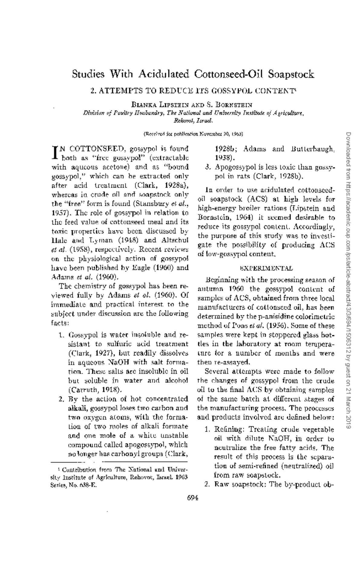 Poultrysci 43-0694 - Análise de combustão de glicerol - Studies With ...