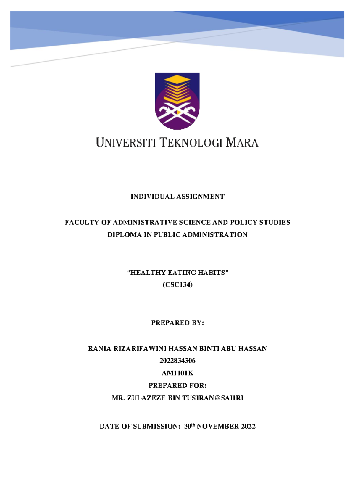 Csc134 Am110 Individual Assignment Individual Assignment Faculty Of Administrative Science And Csc134 Am110 Individual Assignment Individual Assignment Faculty Of Administrative Science And