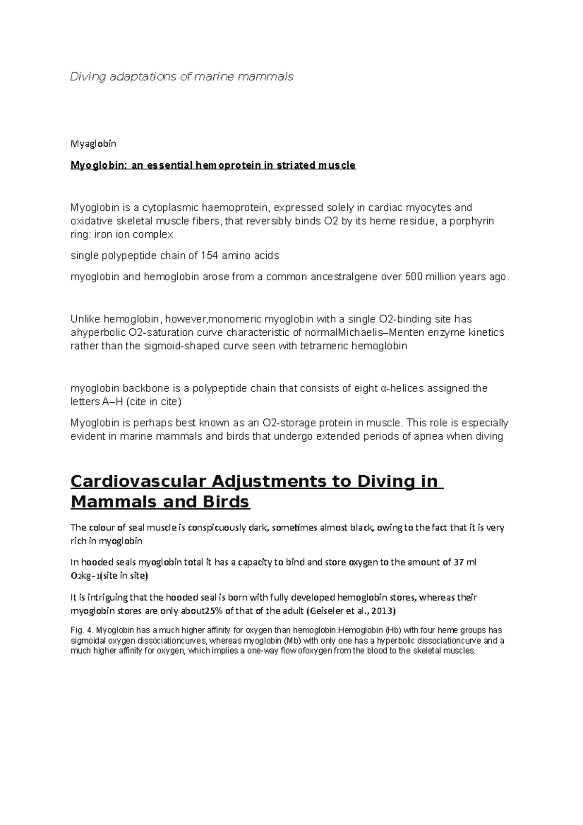 Diving adaptations of marine mammals 2021 Diving adaptations of