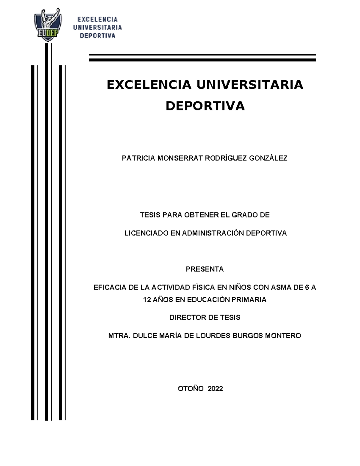 Tesis Deportiva Excelencia Universitaria Deportiva Patricia Monserrat