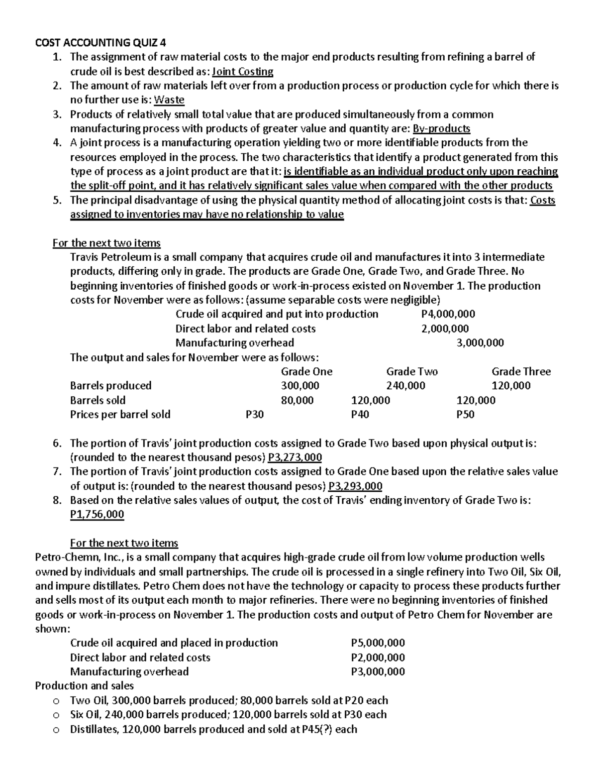 COST- Accounting-2 - Review - COST ACCOUNTING QUIZ 4 The assignment of ...