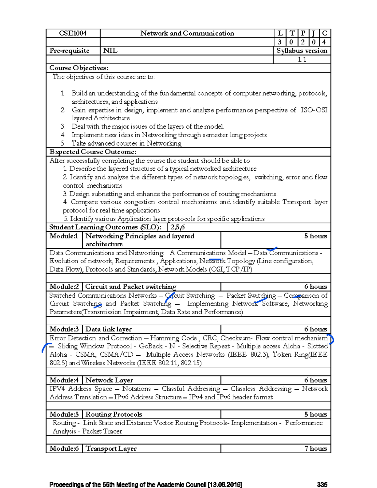CSE1004 Network-AND- Communication -syllabus - CSE1004 Network and ...