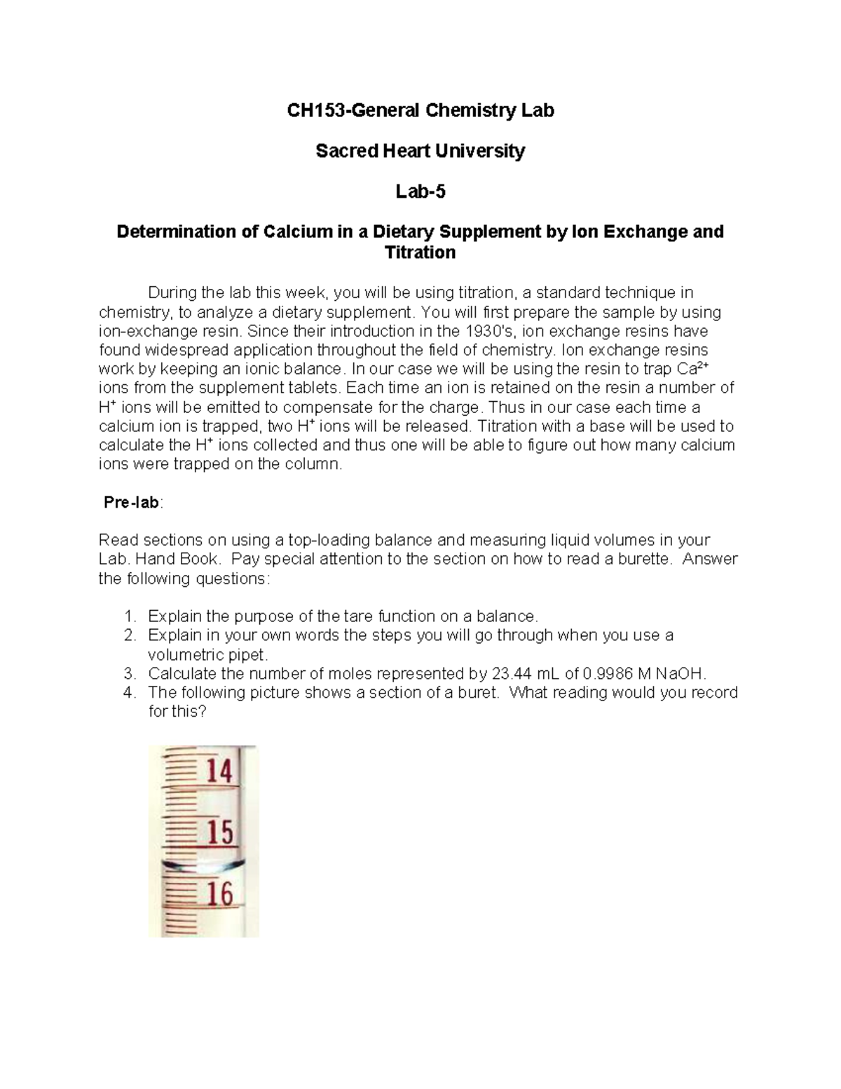 Lab5 Calcium(1) - Tagged - CH153-General Chemistry Lab Sacred Heart ...