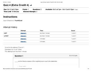 ISDS 351 Exam 1 Study Guide - 1 ISDS 351 Exam 1: Closed Books And Notes ...