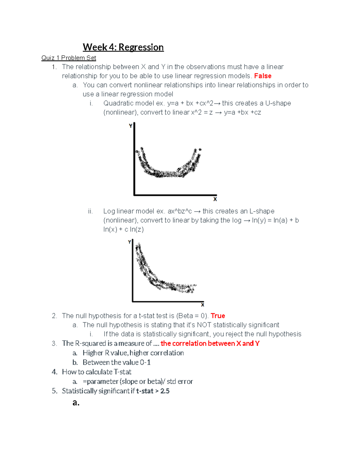 Regression - Lecture Notes Week 4 - Week 4: Regression Quiz 1 Problem ...