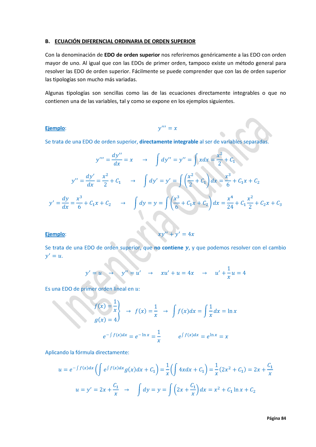 Apuntes, Ecuaciones Diferenciales - B. DIFERENCIAL ORDINARIA DE ORDEN ...