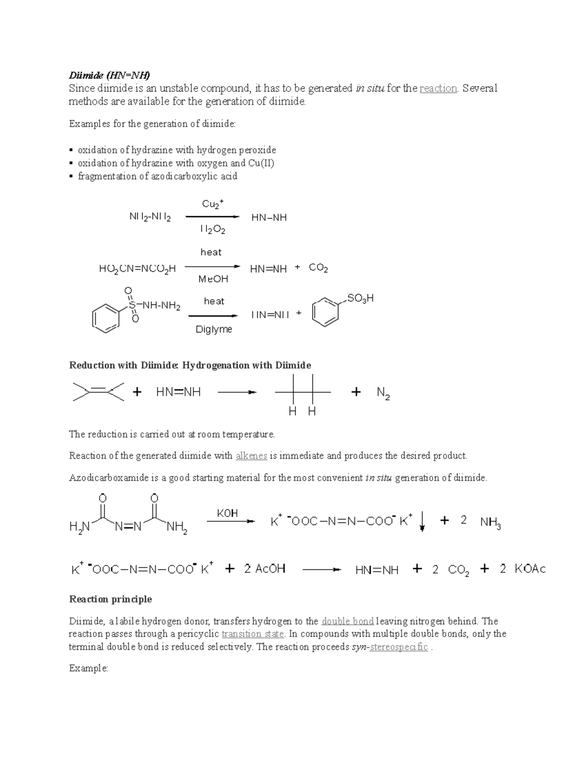 Diimide - Lecture notes 1-4 - Diimide (HN=NH) Since diimide is an ...