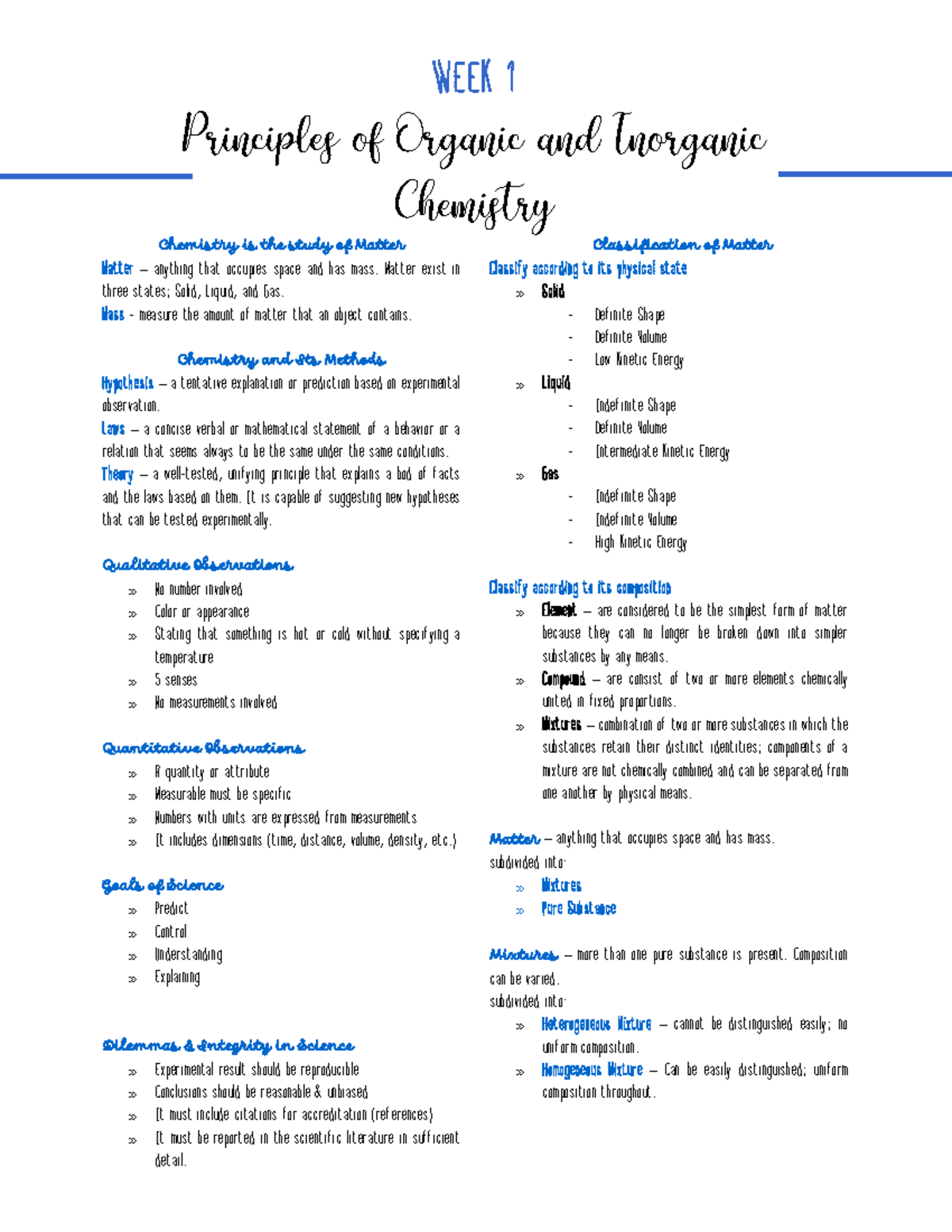 ORG CHEM111RGFG - WEEK 1 Principles of Organic and Inorganic Chemistry ...