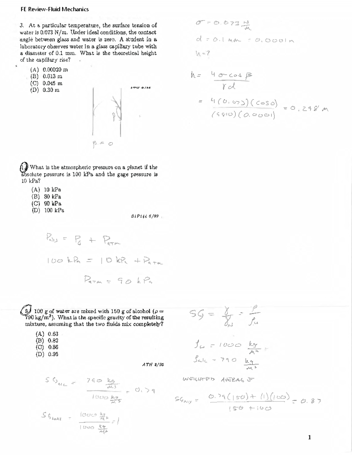 FE Mechanics Quiz Questions - Studocu