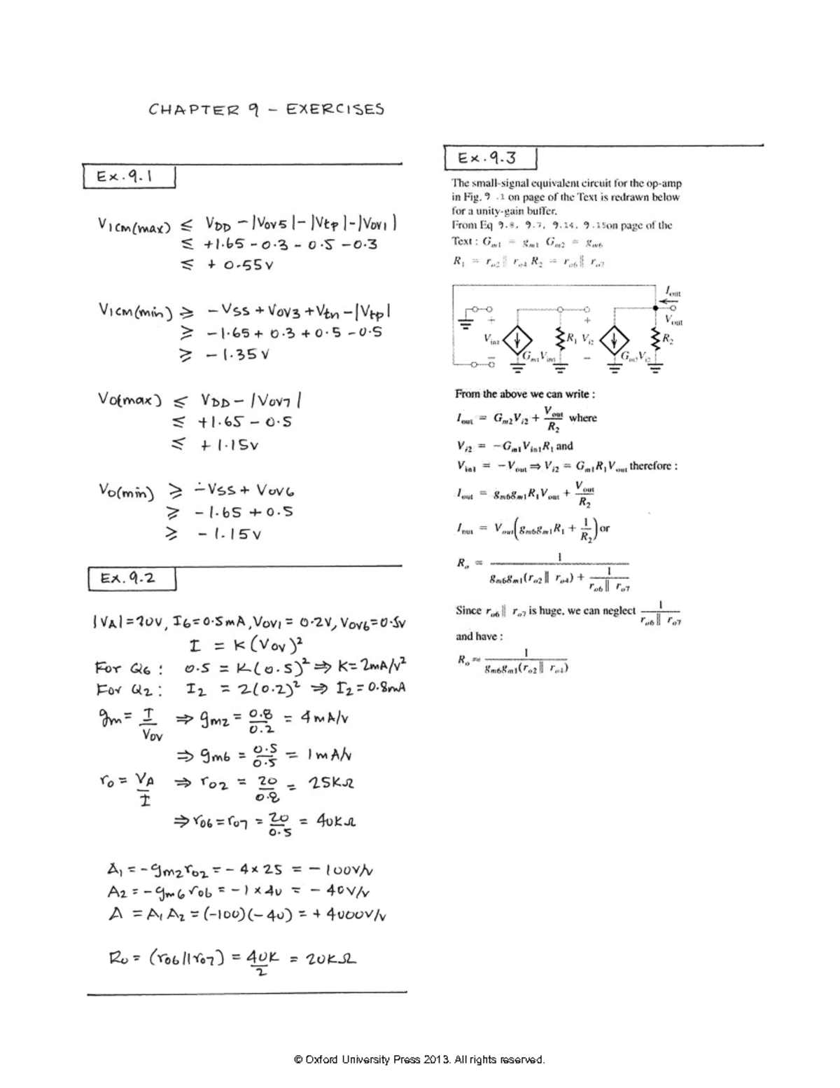 Electronic Devices and Circuit Theory Problem Excercise Solutions 9 ...