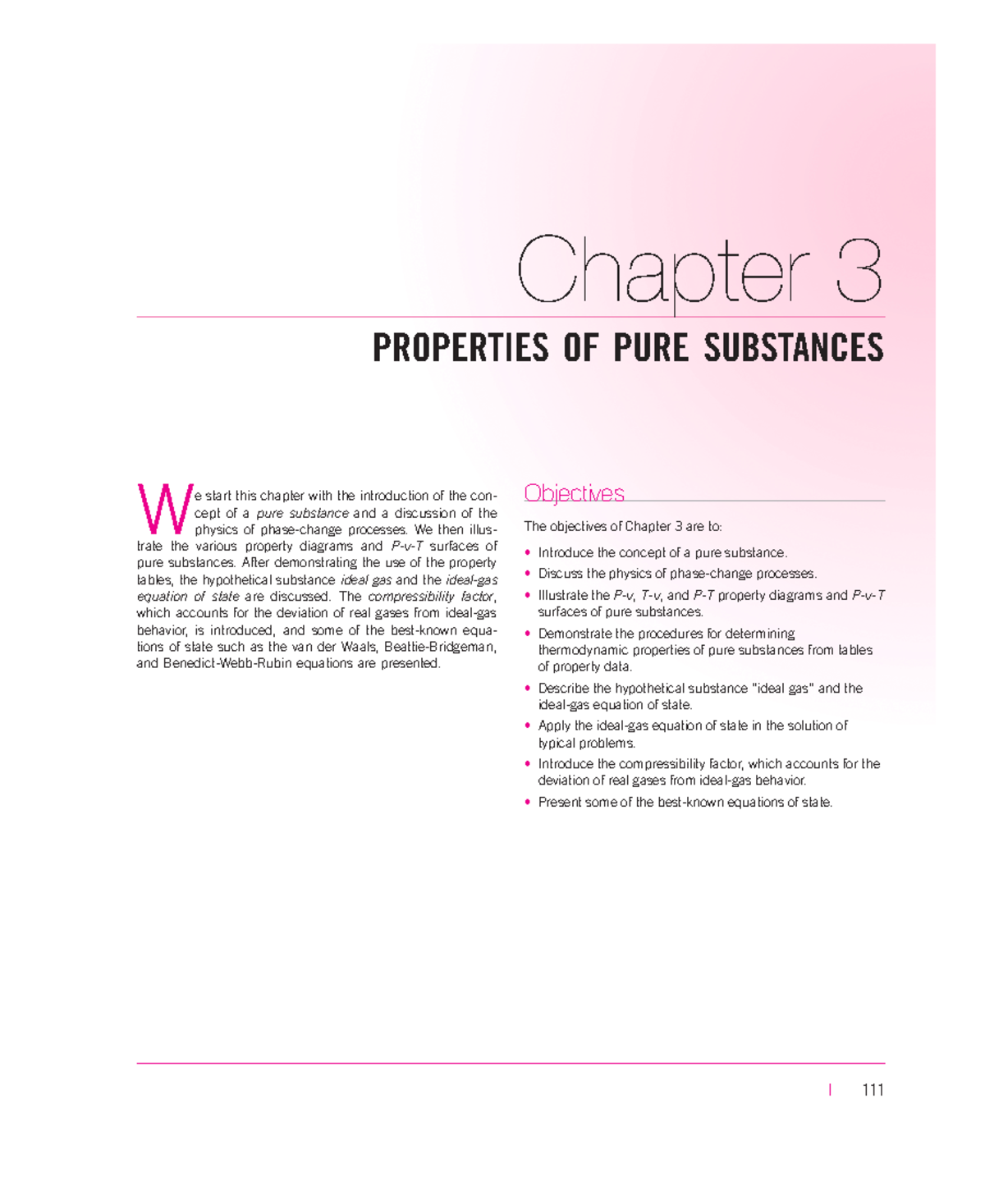 Thermodynamics chapter 3 - Chapter 3 PROPERTIES OF PURE SUBSTANCES ...