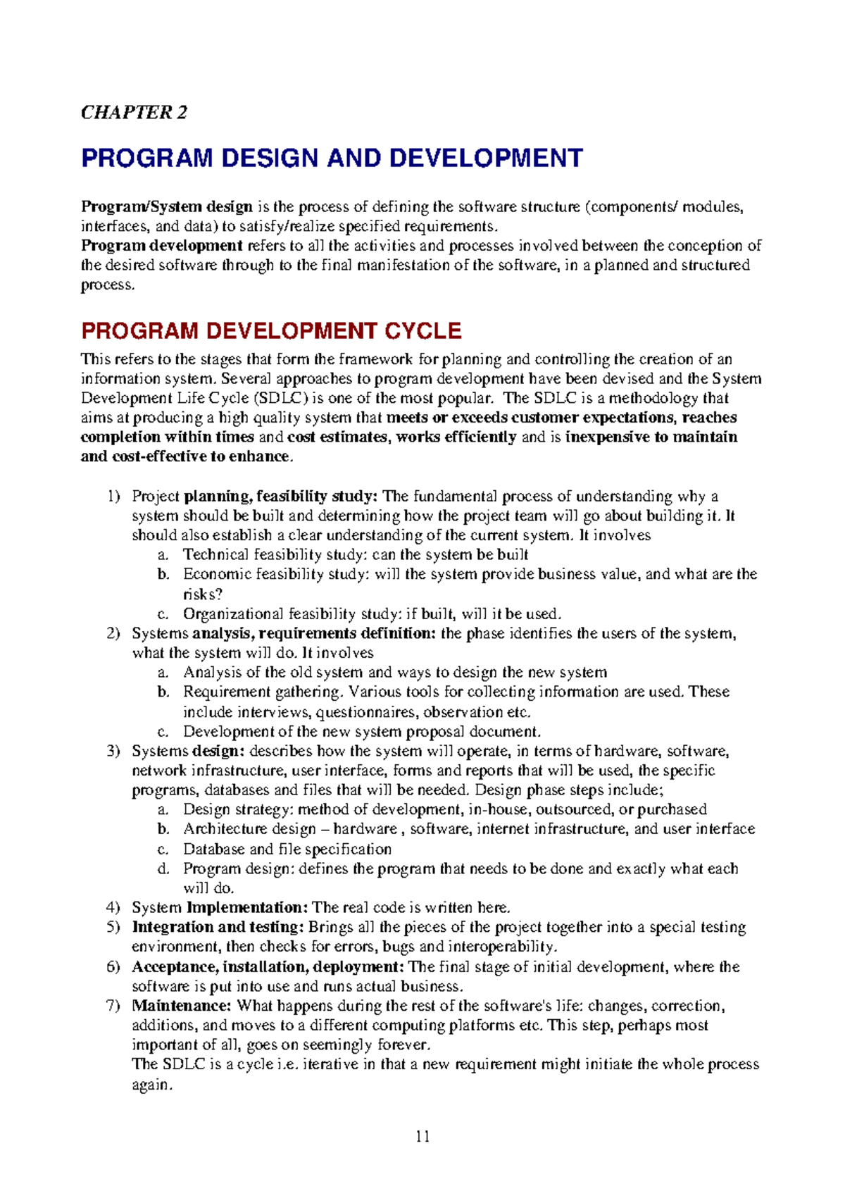 Topic 2 - Teaching - 11 CHAPTER 2 PROGRAM DESIGN AND DEVELOPMENT ...